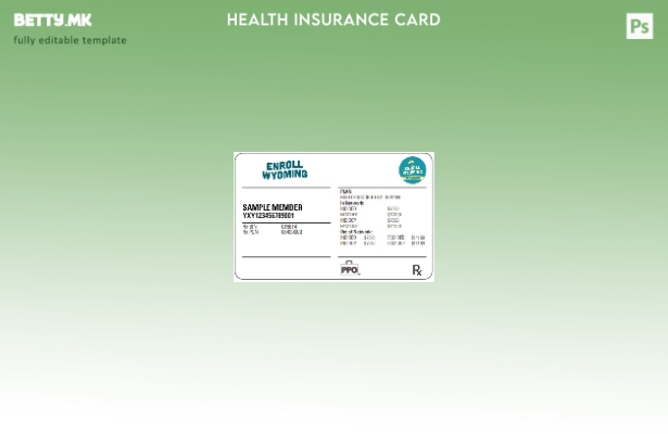 Модерен стил Шаблон за картичка за здравствено осигурување во Вајоминг